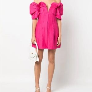 Cult Gaia Vibrant Pink Off-Shoulder Mini Dress